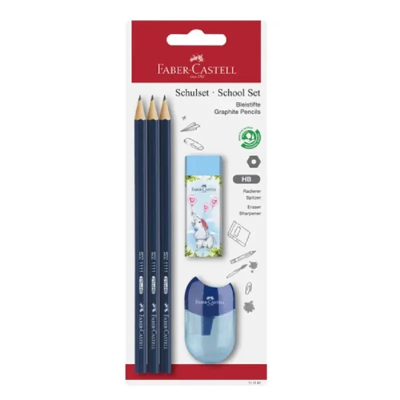 Faber-Castell Grafitceruza szett 3db-os 1111 HB színes testű + radír + hegyező BL.
