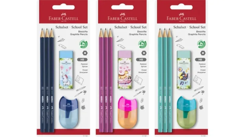 Faber-Castell Grafitceruza szett 3db-os 1111 HB színes testű + radír + hegyező BL.