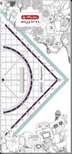 Herlitz Geometriai háromszög my.pen 25 cm műanyag, fogórésszel