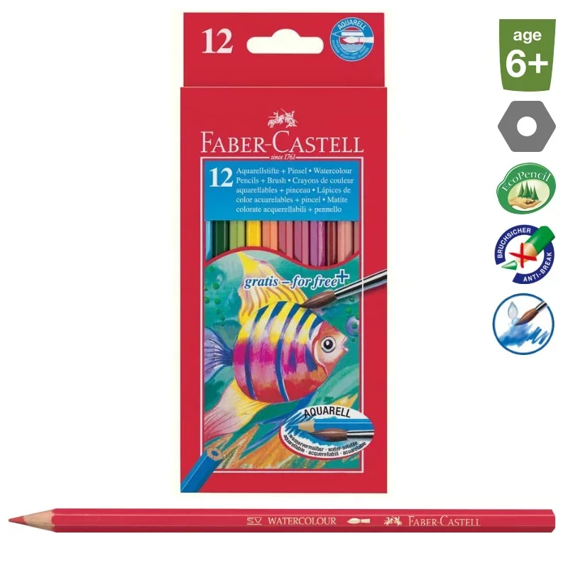 Faber-Castell Színesceruza aquarell hal 12db+ecset