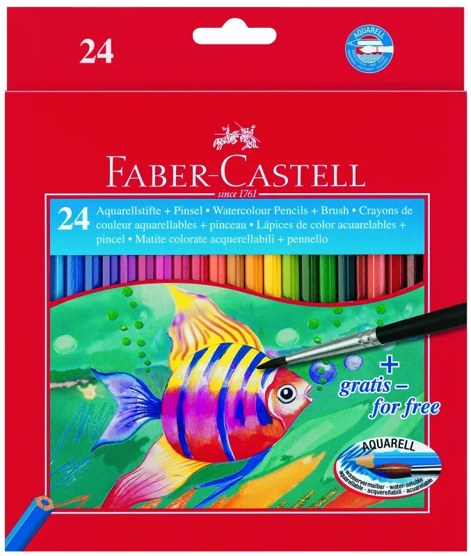 Faber-Castell Színesceruza aquarell hal 24db+ecset