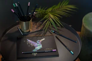 Faber-Castell Színesceruza készlet 12db-os, metál színek, Black Edition fekete test