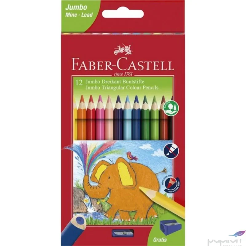 Faber-Castell Színes ceruza készlet 12db-os háromszögletű Jumbo