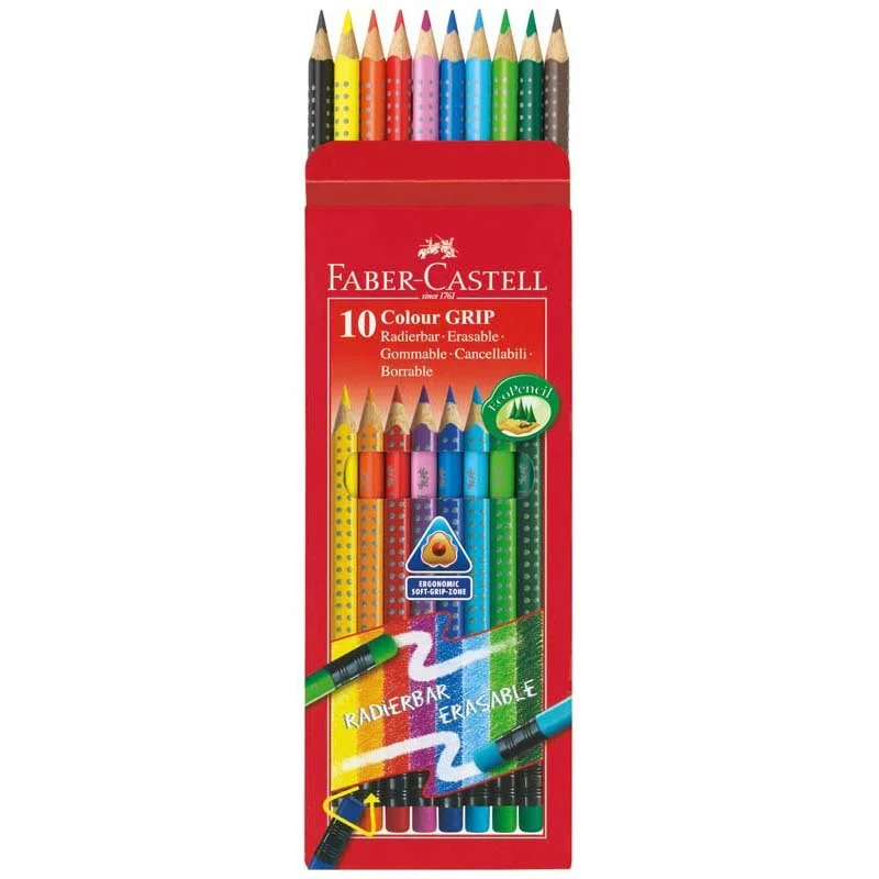 Faber-Castell Színesceruza GRIP 2001 10db színes radírral