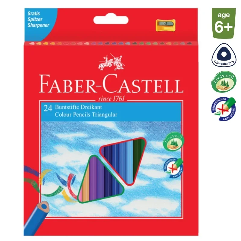 Faber-Castell Színesceruza ECO háromszögű 24db 4mm heggyel+hegyező (2)