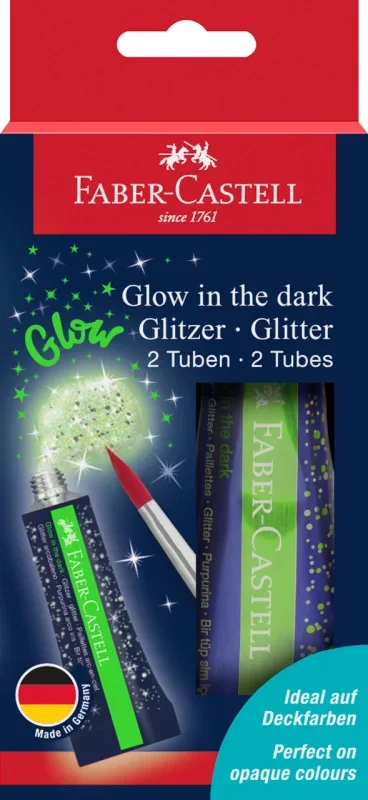 Faber-Castell Glitteres ragasztó, sötétben világító, 2tubus/szett