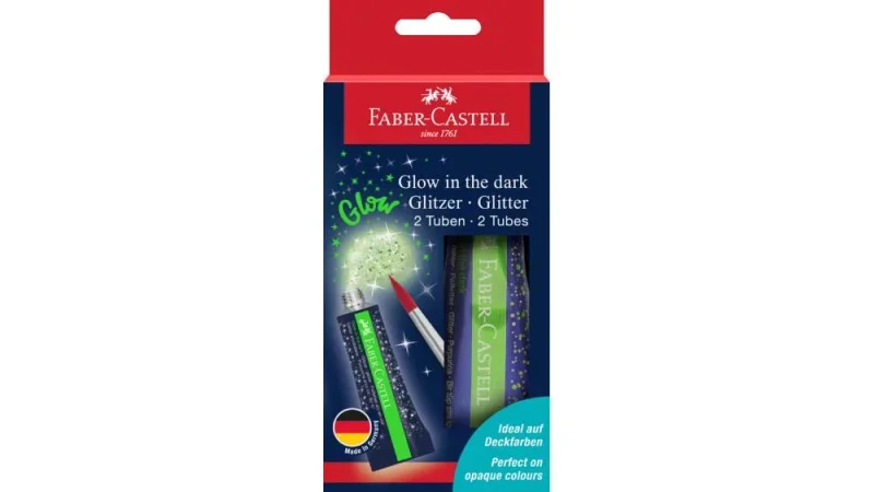 Faber-Castell Glitteres ragasztó, sötétben világító, 2tubus/szett