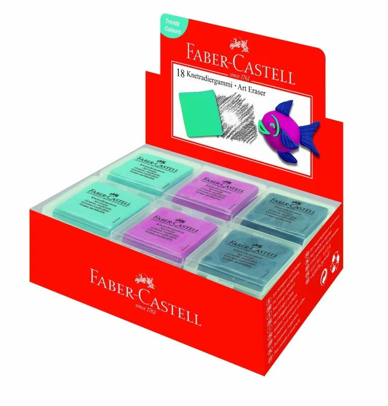 Faber-Castell Gyurmaradír műanyag dobozban trendi szín (türkiz, pink, s.kék) 2019