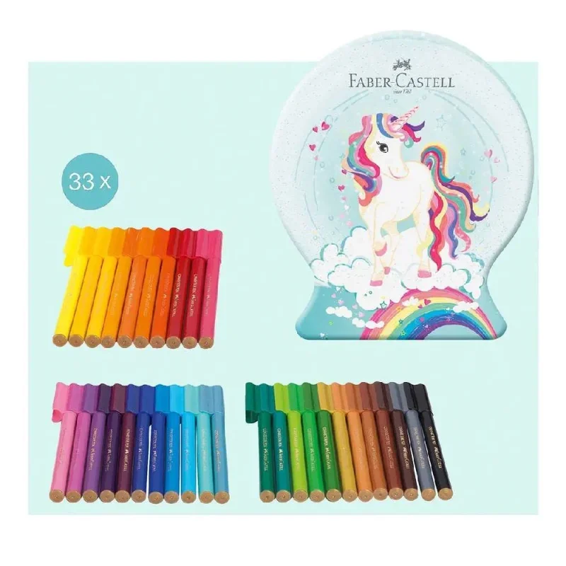 Faber-Castell filctoll készlet, 33db-os, unikornis alakú fémdobozban