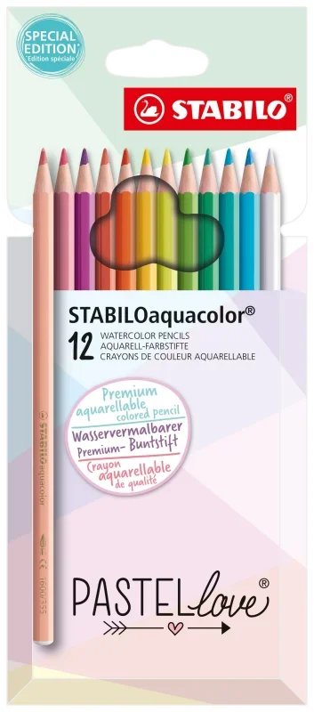 STABILO Pastellove aquacolor színes ceruza készlet 12 db-os