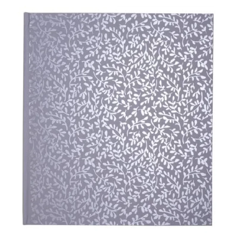 Exacompta fotóalbum (29x32cm, 60old, 300 fotó) ezüstszürke, levélmintás