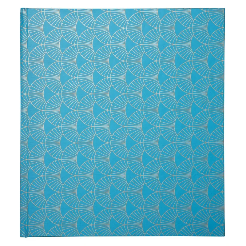 Exacompta fotóalbum (25x25cm, 30old, fekete lapok) kék, arany mintás, Arty