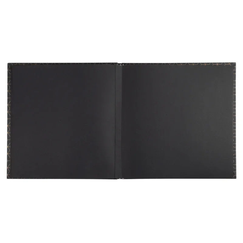 Exacompta fotóalbum (25x25cm, 30old, fekete lapok) fekete, arany mintás, Arty