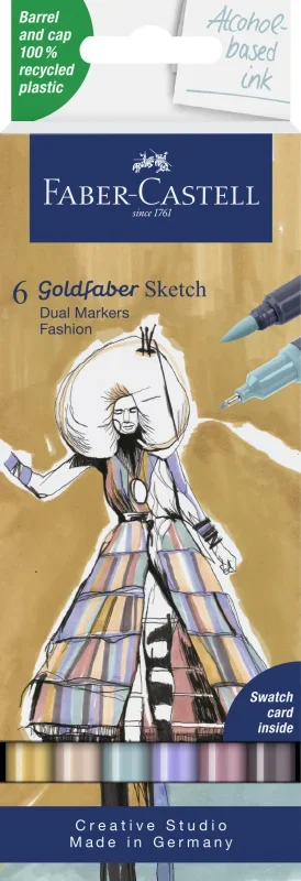 Faber-Castell Goldfaber Filctoll készlet 6db-os, kétvégű, Fashion