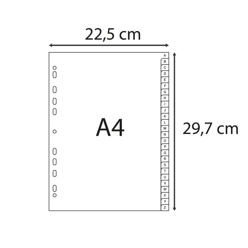 Exacompta Nature future elválasztólapok PP, A-Z, 26 db