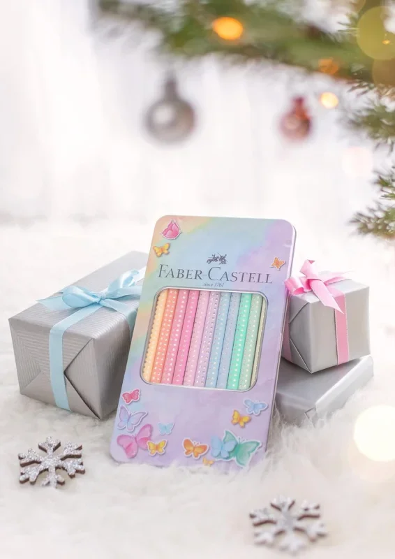 Faber-Castell Színesceruza készlet 12db-os SPARKLE pasztell fém dobozban