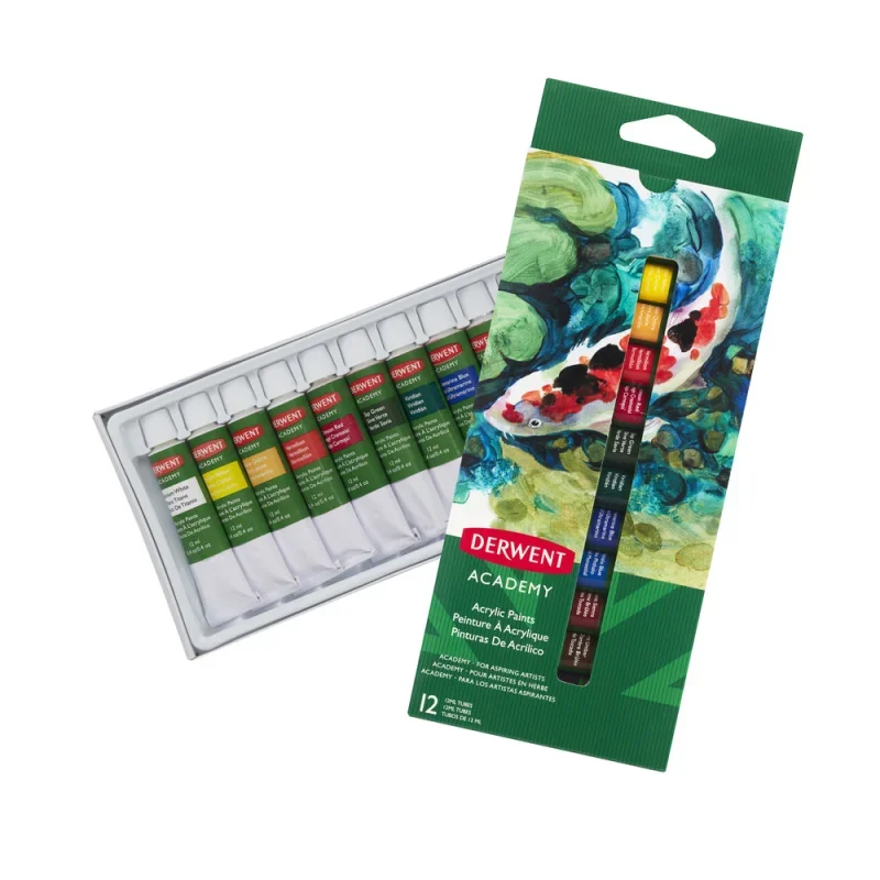 Derwent Academy akrilfesték készlet 12ml, 12 db