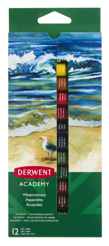 Derwent Academy tubusos akvarell készlet 12ml, 12 db