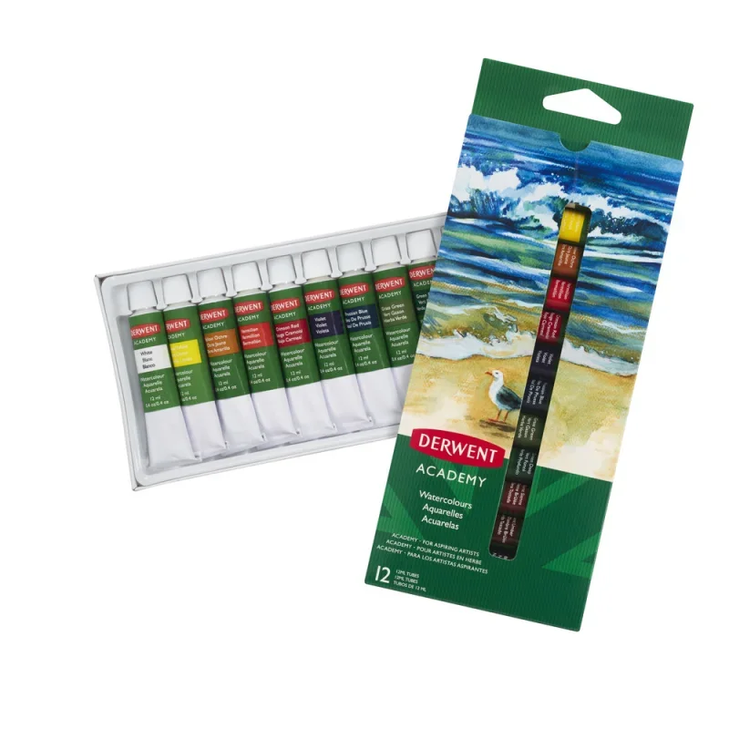 Derwent Academy tubusos akvarell készlet 12ml, 12 db