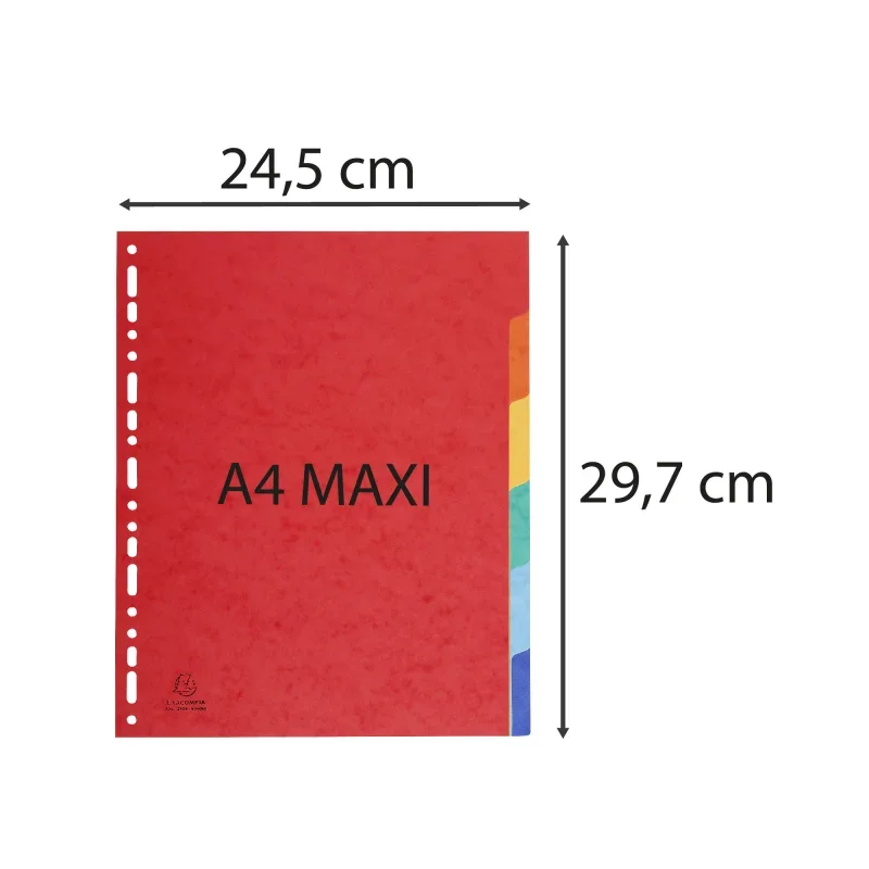 Exacompta elválasztó lapok (A4, Maxi, 6 színű) 6db/csomag