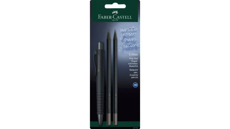 Faber-Castell Golyóstoll POLY BALL Urban fekete+2db grafitceruza
