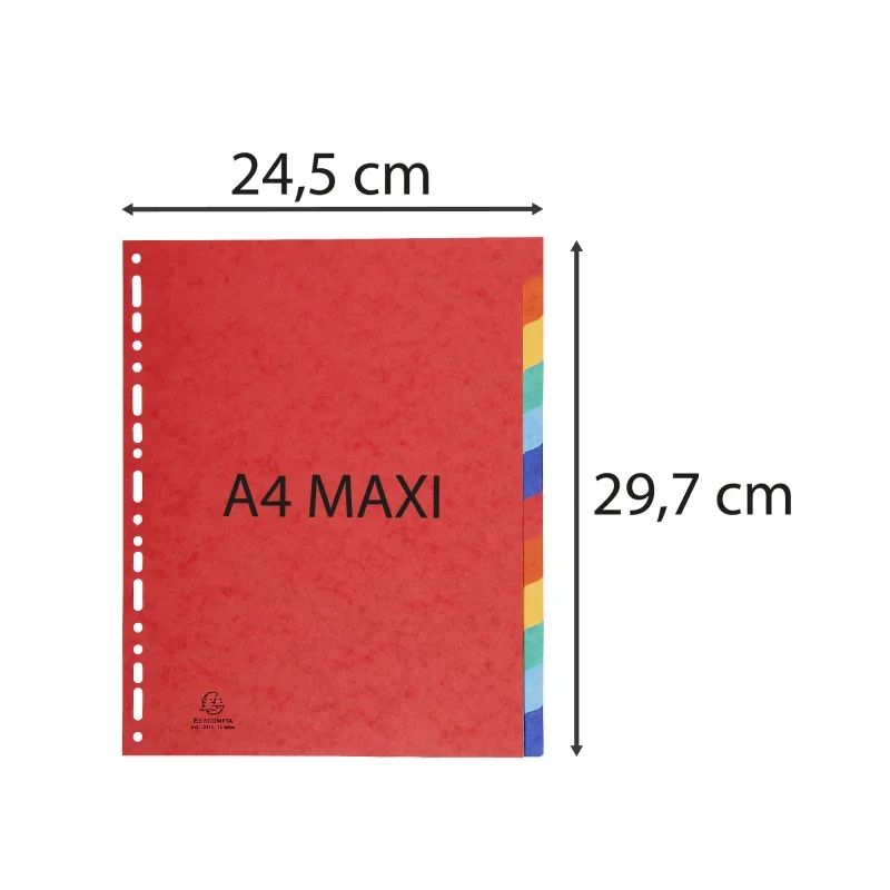 Exacompta elválasztó lapok (A4, Maxi, 6 színű) 12db/csomag
