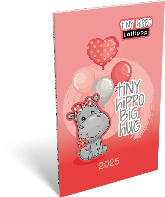 Lizzy A6 tűzött zsebnaptár, Lollipop Tiny Hippo (2025)