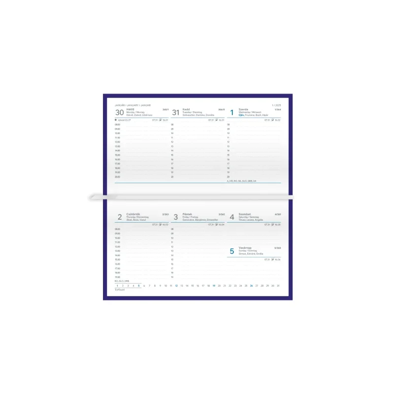 TopTimer Zsebnaptár 2025, J030 (Heti beoszt.) Türkiz