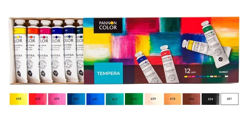 Pannoncolor tempera készlet 12 x 18ml (2020)
