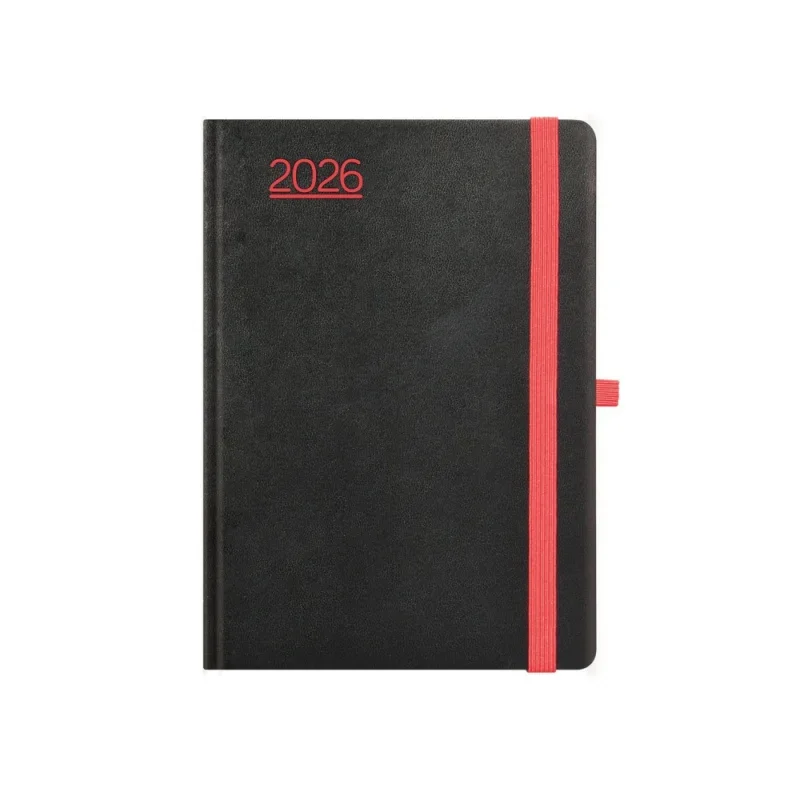 TopTimer Határidőnapló 2026, N012 B6 (Heti beoszt.) FEKETE-PIROS