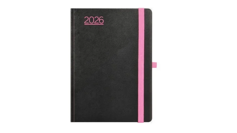 TopTimer Határidőnapló 2026, N012 B6 (Heti beoszt.) FEKETE-PINK
