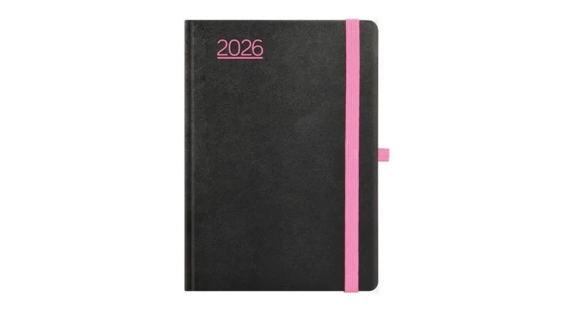 TopTimer Határidőnapló 2026, N015 A5 (Heti beoszt.) FEKETE-PINK