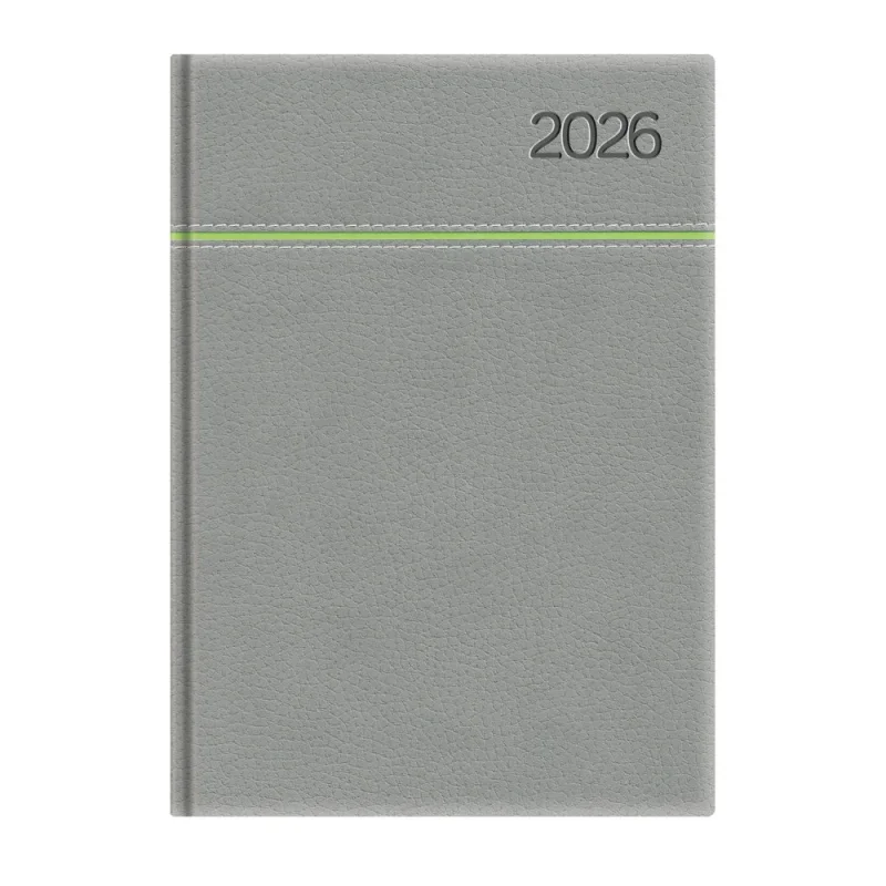TopTimer Határidőnapló 2026, Y021 A5 (Napi beoszt.) SZÜRKE-ZÖLD