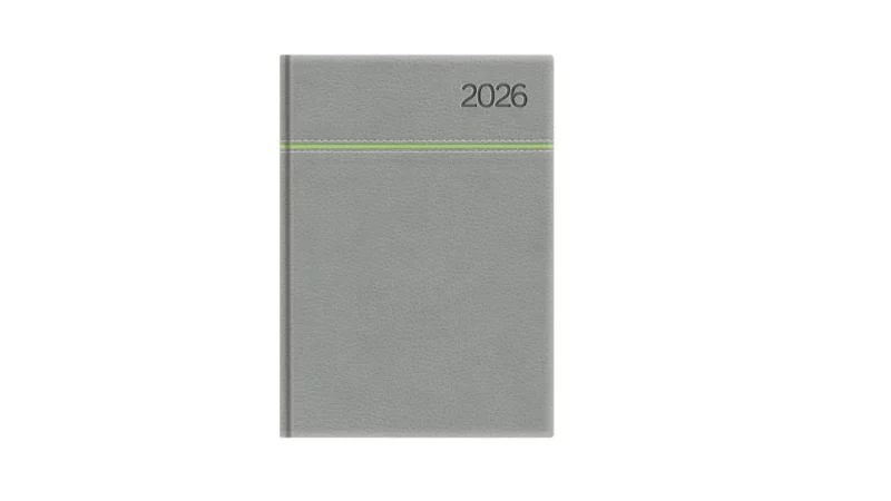 TopTimer Határidőnapló 2026, Y021 A5 (Napi beoszt.) SZÜRKE-ZÖLD