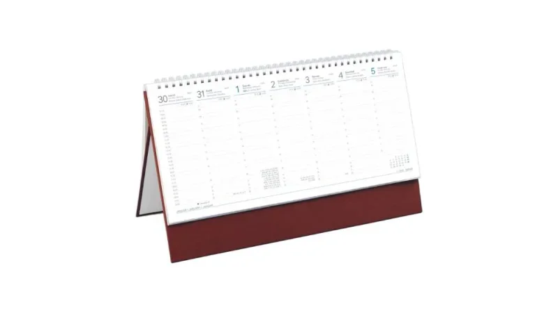 TopTimer T051 Álló asztali naptár 2026, BORDÓ