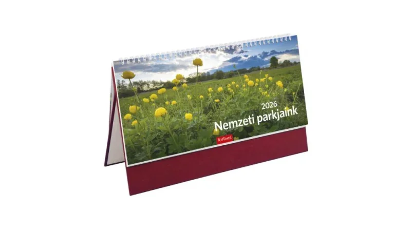TopTimer T054 NEMZETI PARK Álló asztali naptár 2026, BORDÓ
