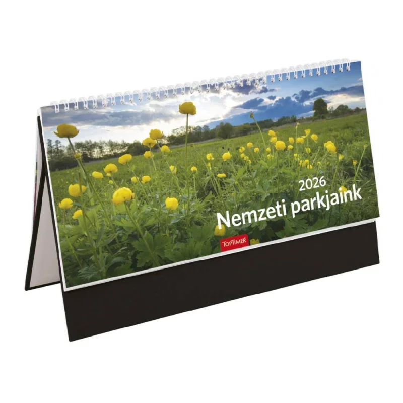 TopTimer T054 NEMZETI PARK Álló asztali naptár 2026, FEKETE