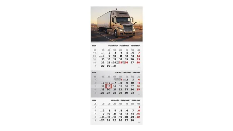 TopTimer T072 Speditőrnaptár 2026, 1 tömb, KAMIONFEJ