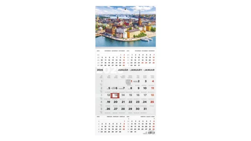 TopTimer T076 Speditőrnaptár 2026, 5 HAVI VÁROS FEJ