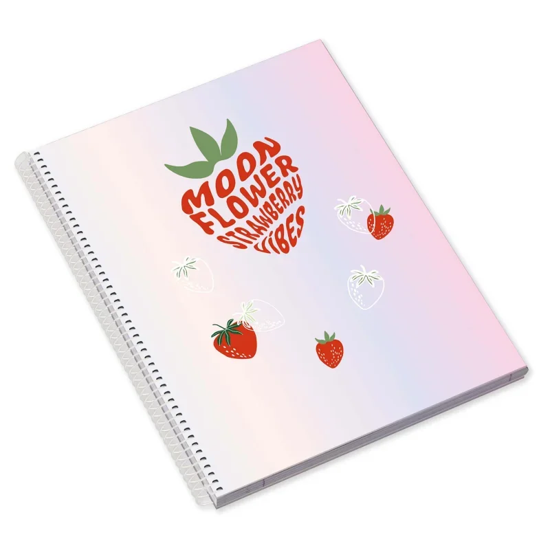 AMBAR Spirálfüzet A4, 80 lapos kockás, Moonflower Teen Strawberry