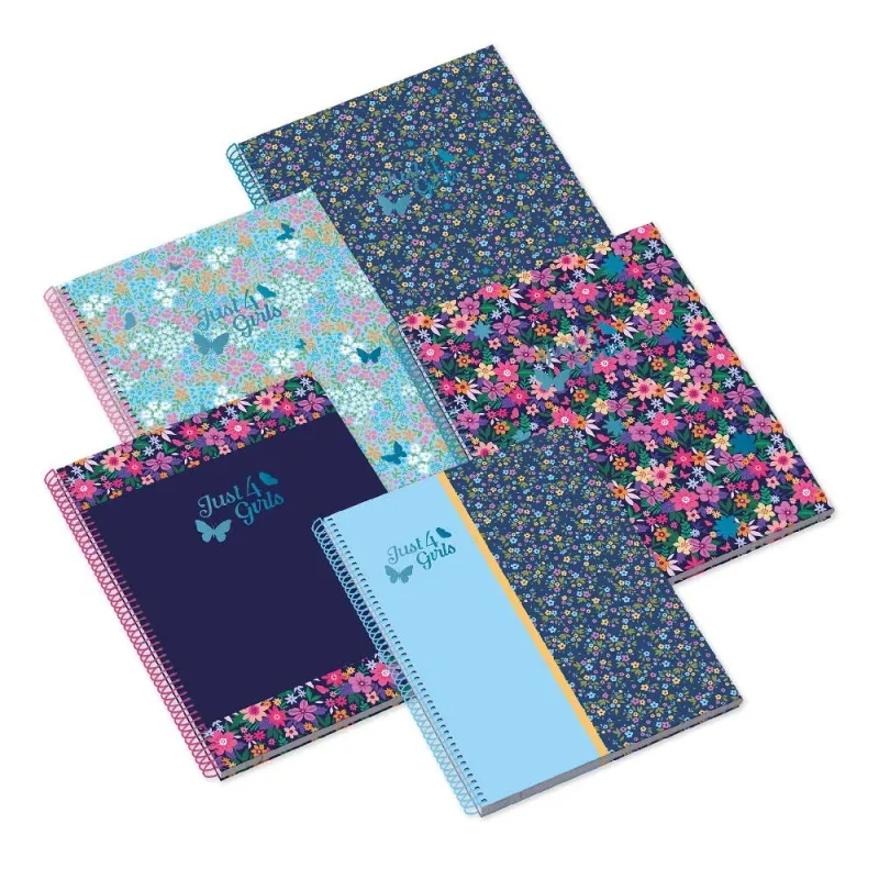 AMBAR Spirálfüzet A5, 80 lapos vonalas, Just for Girls