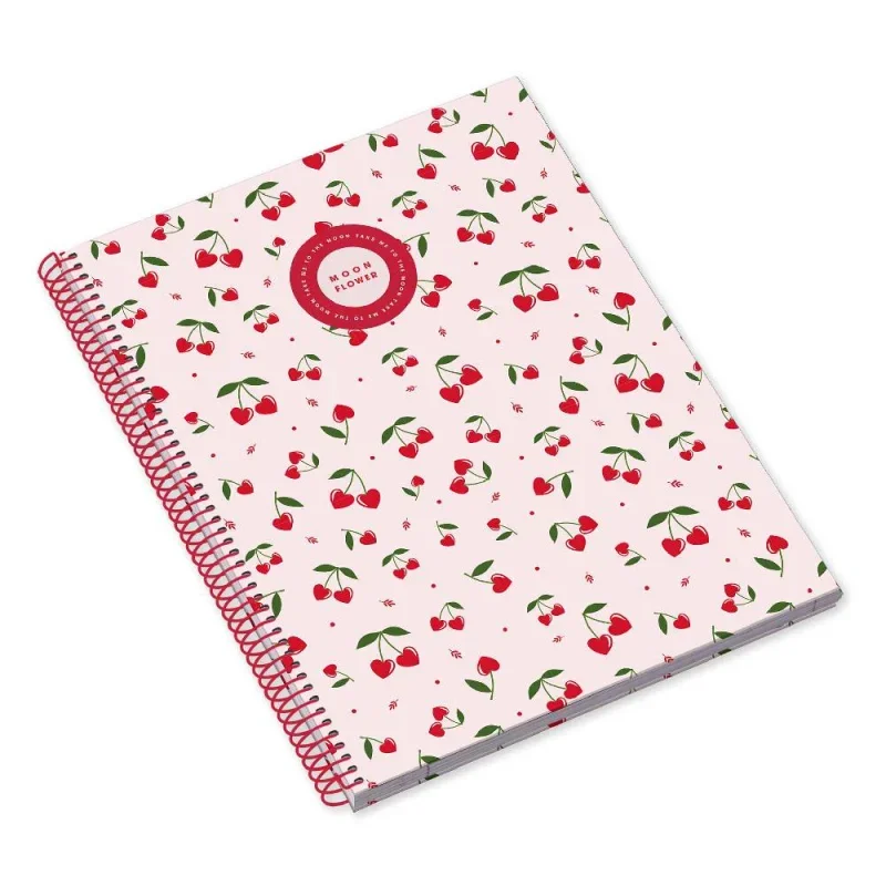 AMBAR Spirálfüzet A4, 80 lapos kockás, Moonflower Cherry