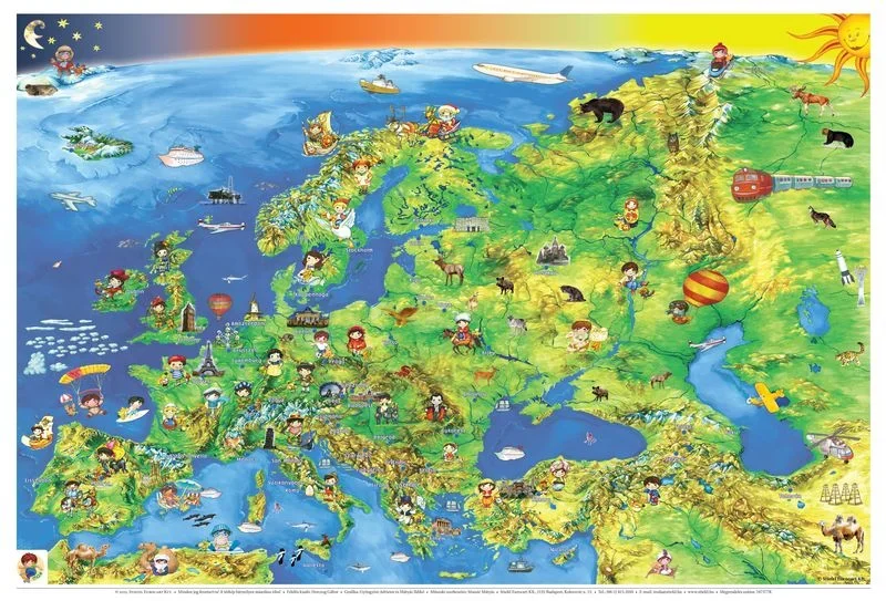 Stiefel könyöklő, Európa országai / Európa gyerektérkép