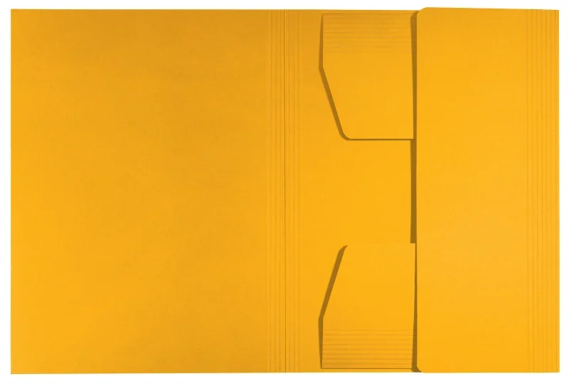 Leitz 3-pólyás mappa, A4, karton, sárga, Recycle