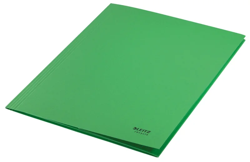 Leitz 3-pólyás mappa, A4, karton, zöld, Recycle