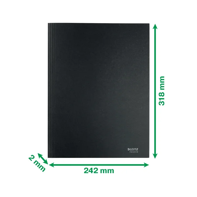 Leitz 3-pólyás mappa, A4, karton, fekete, Recycle