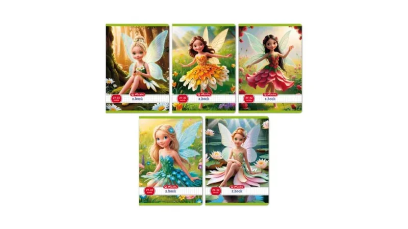 Herlitz füzet A5/27-32 kockás Flower Fairy