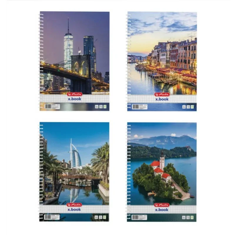 Herlitz spirálfüzet A4/70 lap, kockás City