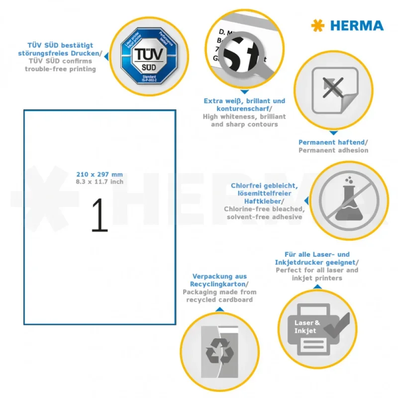 (4657) Herma etikett fehér, A4, 210x297mm (1)