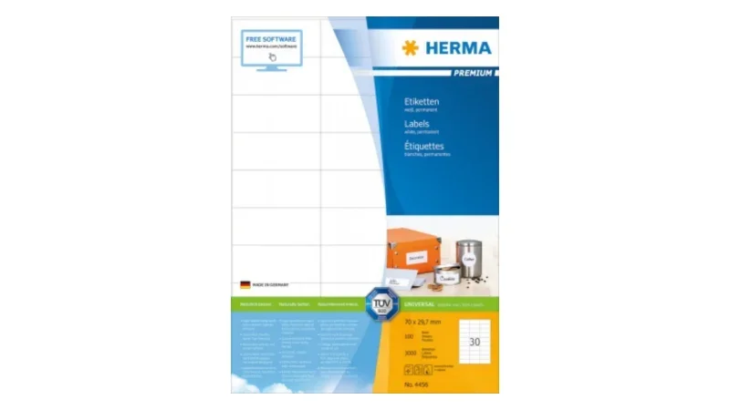 Herma etikett fehér, A4, 70x29,7mm (30)